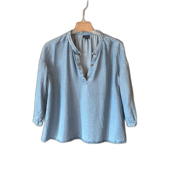 J. Jill Tops - J. Jill Denim V-Neck 3/4 Sleeve Pullover Blouse